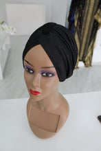 Peju Metallic Black Turban