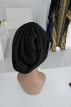 Peju Metallic Black Turban