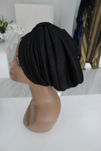 Peju Metallic Black Turban