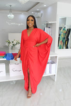 1 Dayo Red Crepe  Kaftan