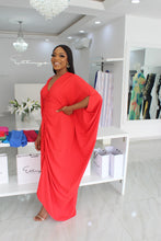 1 Dayo Red Crepe  Kaftan