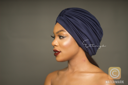 Peju Navy Blue Turban