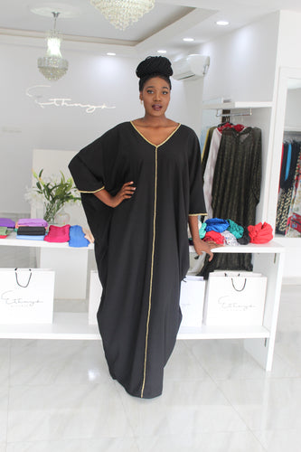 Bimpe Hand beaded Black Kaftan