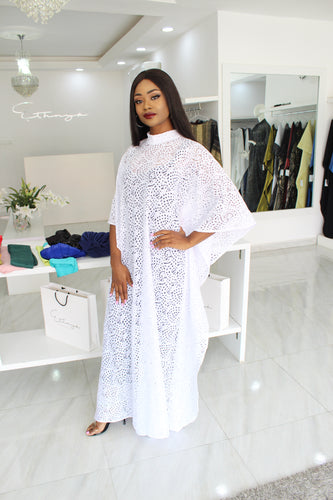 Eniyii White Lace Kaftan